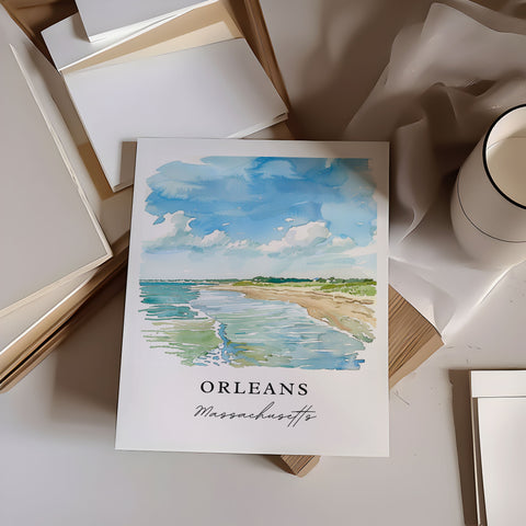 Orleans Massachusetts Art, Orleans Beach Print, MA Beach Art, Orleans MA Gift, Travel Print, Travel Poster, Travel Gift, Housewarming Gift