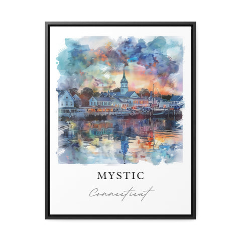 Mystic Connecticut Wall Art, Mystic Print, Mystic CT Watercolor, Mystic CT Gift, Travel Print, Travel Poster, Housewarming Gift
