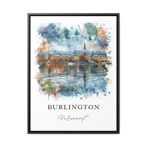Burlington VT Wall Art, Burlington Vermont Print, Burlington Watercolor, Burlington VT Gift, Travel Print, Travel Poster, Housewarming Gift