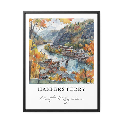 Harpers Ferry Wall Art, Harpers Ferry WV Print, Harpers Ferry Watercolor, Harpers Ferry WV Gift, Travel Print, Travel Poster