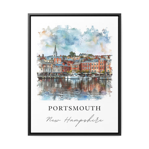 Portsmouth NH Wall Art, Portsmouth Print, Piscataqua River Watercolor, Portsmouth Gift, Travel Print, Travel Poster, Housewarming Gift