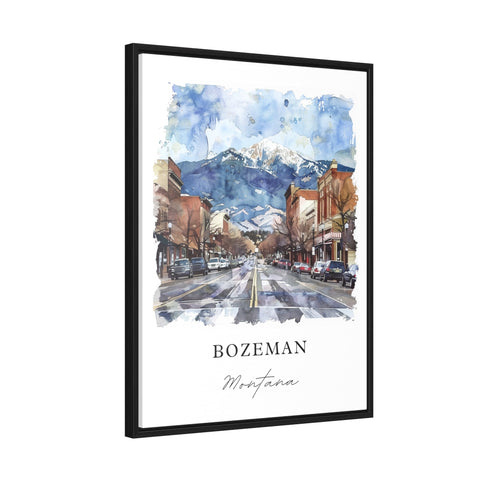 Bozeman Montana Wall Art, Bozeman Print, Bozeman MT Watercolor, Bozeman Ski Gift, Travel Print, Travel Poster, Housewarming Gift