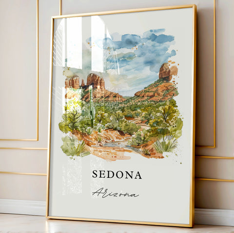 Sedona AZ Wall Art, Sedona Print, Sedona Watercolor, Sedona Arizona Gift, Travel Print, Travel Poster, Housewarming Gift
