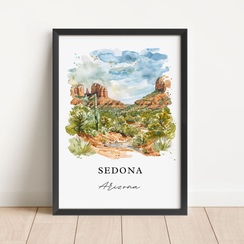 Sedona AZ Wall Art, Sedona Print, Sedona Watercolor, Sedona Arizona Gift, Travel Print, Travel Poster, Housewarming Gift