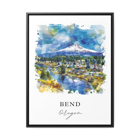 Bend OR Wall Art, Bend Oregon Print, Bend OR Watercolor, Cascade Mountains Gift, Travel Print, Travel Poster, Housewarming Gift