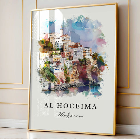Al Hoceima Art Print, Al Hoceima Print, Morocco Wall Art, Morocco Beach Gift, Travel Print, Travel Poster, Travel Gift, Housewarming Gift
