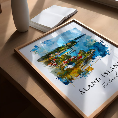 Aland Islands Art Print, Finland Print, Aland Wall Art, Finland Gift, Travel Print, Travel Poster, Travel Gift, Housewarming Gift