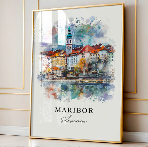 Maribor Art Print, Slovenia Print, Maribor Wall Art, Maribor Gift, Travel Print, Travel Poster, Travel Gift, Housewarming Gift
