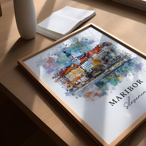 Maribor Art Print, Slovenia Print, Maribor Wall Art, Maribor Gift, Travel Print, Travel Poster, Travel Gift, Housewarming Gift