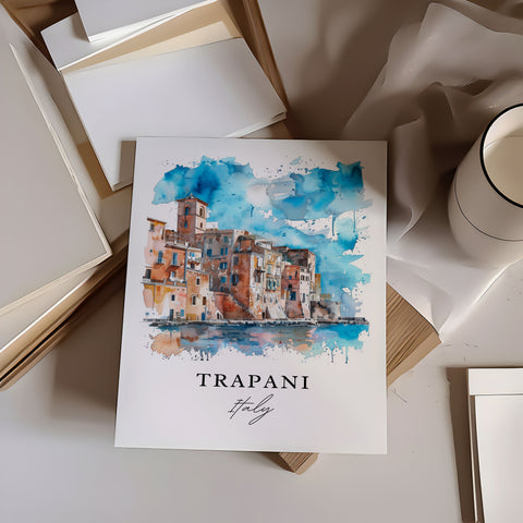 Trapani IT Art, Trapani Print, Italy Wall Art, Trapani Italy Gift, Travel Print, Travel Poster, Travel Gift, Housewarming Gift