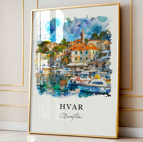 Hvar Art Print, Croatia Print, Hvar Wall Art, Hvar Croatia Travel Gift, Travel Print, Travel Poster, Travel Gift, Housewarming Gift
