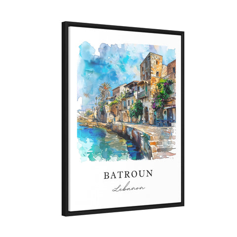 Batroun Wall Art, Batroun Lebanon Print, Batroun Watercolor, Lebanon Gift, Travel Print, Travel Poster, Housewarming Gift