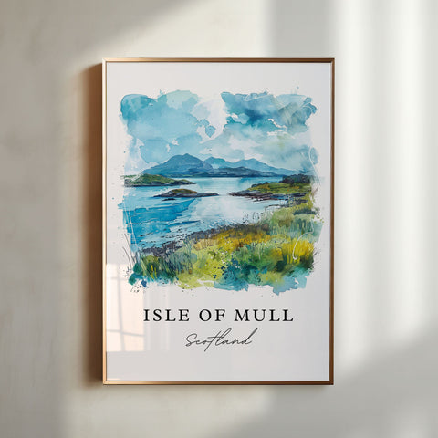 Isle of Mull Wall Art, Scotland Print, Isle of Mull Watercolor, Isle of Mull Gift, Travel Print, Travel Poster, Housewarming Gift