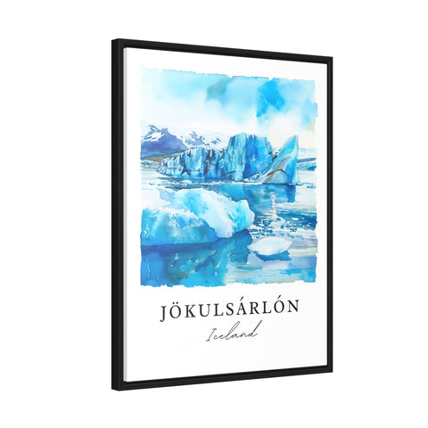 Jokulsarlon Wall Art, Iceland Print, Jokulsarlon Watercolor, Jokulsarlon Gift, Travel Print, Travel Poster, Housewarming Gift