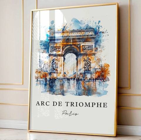 Arc De Triomphe Wall Art, Arc De Triomphe Print, Paris Watercolor, Arc De Triomphe Gift, Travel Print, Travel Poster, Housewarming Gift