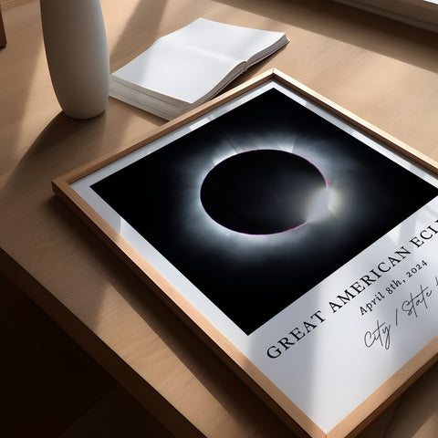 a picture of a solar eclipse on a table