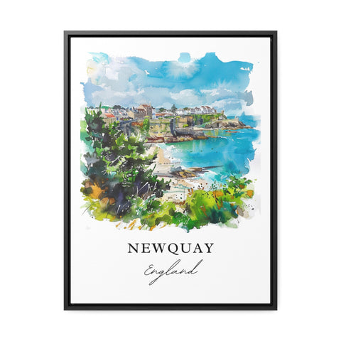 Newquay Wall Art, Newquay Print, Cornwall England Watercolor, Newquay UK Gift, Travel Print, Travel Poster, Housewarming Gift