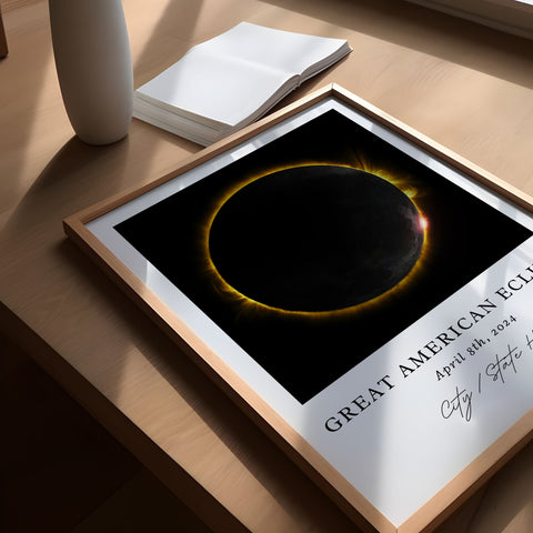 Custom Eclipse Artwork, 2024 Eclipse Art, Solar Eclipse Print, Eclipse Souvenir, Solar Eclipse Art, Great American Eclipse Custom