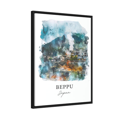 Beppu Wall Art, Beppu Japan Print, Kyushu Watercolor, Kyushu Japan Gift, Travel Print, Travel Poster, Housewarming Gift