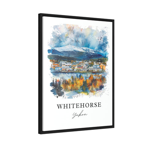 Whitehorse Wall Art, Yukon Canada Print, Whitehorse Watercolor, Whitehorse Canada Gift, Travel Print, Travel Poster, Housewarming Gift