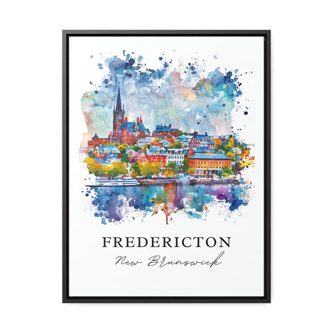 Fredericton Wall Art, New Brunswick Print, Fredericton Watercolor, New Brunswick Canada Gift, Travel Print, Travel Poster, Housewarming Gift