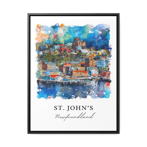St Johns Newfoundland Wall Art, St Johns Print, Newfoundland Watercolor, Labrador Canada Gift, Travel Print, Housewarming Gift