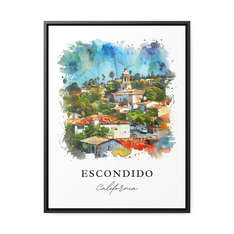 Escondido Wall Art, Escondido California Print, Escondido Watercolor, Escondido CA Gift, Travel Print, Travel Poster, Housewarming Gift