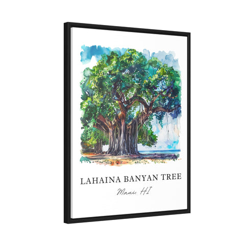 Lahaina Banyan Tree Art, Lahaina Print, Maui Watercolor, Lahaina Gift, Travel Print, Travel Poster, Housewarming Gift