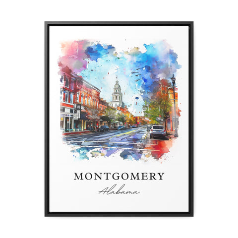 Montgomery AL Wall Art, Montgomery Alabama Print, Montgomery Watercolor, Alabama Gift, Travel Print, Travel Poster, Housewarming Gift