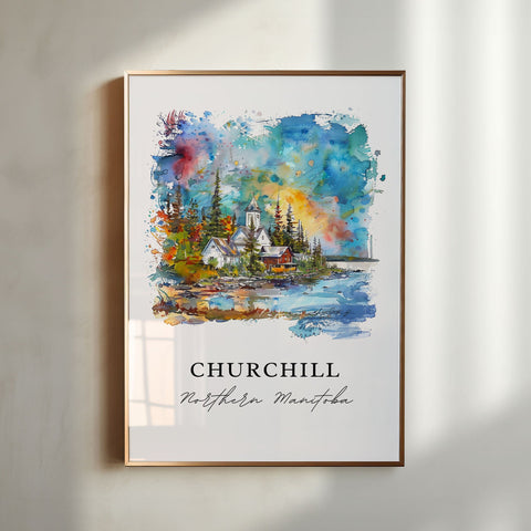 Churchill Manitoba Wall Art, Hudson Bay Print, Manitoba Watercolor, Manitoba Gift, Travel Print, Travel Poster, Housewarming Gift