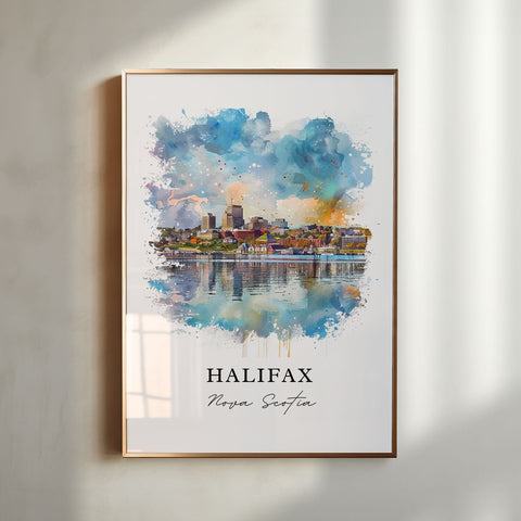 Halifax NS Wall Art, Nova Scotia Print, Halifax Watercolor, Halifax Nova Scotia Gift, Travel Print, Travel Poster, Housewarming Gift