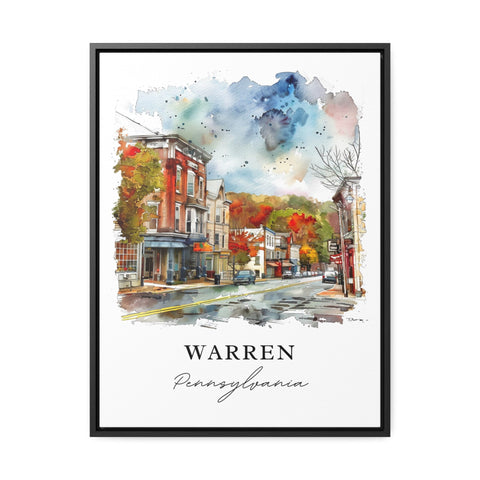 Warren PA Wall Art, Warren Print, Pennsylvania Watercolor, Warren Pennsylvania Gift, Travel Print, Travel Poster, Housewarming Gift