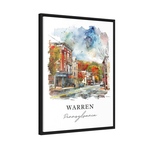 Warren PA Wall Art, Warren Print, Pennsylvania Watercolor, Warren Pennsylvania Gift, Travel Print, Travel Poster, Housewarming Gift