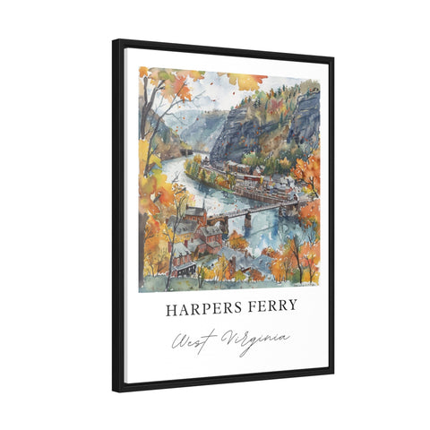 Harpers Ferry Wall Art, Harpers Ferry WV Print, Harpers Ferry Watercolor, Harpers Ferry WV Gift, Travel Print, Travel Poster