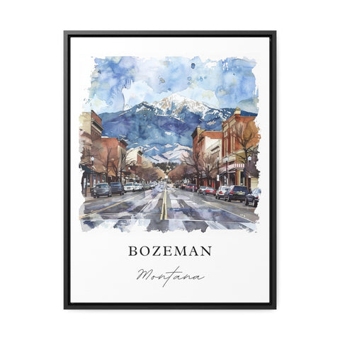 Bozeman Montana Wall Art, Bozeman Print, Bozeman MT Watercolor, Bozeman Ski Gift, Travel Print, Travel Poster, Housewarming Gift