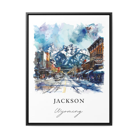 Jackson Wall Art, Jackson WY Print, Jackson Watercolor, Jackson Hole Gift, Travel Print, Travel Poster, Housewarming Gift