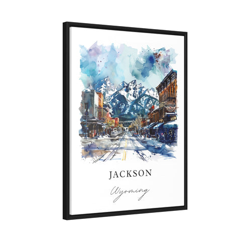 Jackson Wall Art, Jackson WY Print, Jackson Watercolor, Jackson Hole Gift, Travel Print, Travel Poster, Housewarming Gift