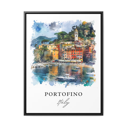 Portofino Wall Art, Portofino Italy Print, Portofino Watercolor, Italy Gift, Travel Print, Travel Poster, Housewarming Gift