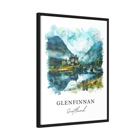 Glenfinnan Wall Art, Glenfinnan Print, Scotland Watercolor, Scotland Gift, Travel Print, Travel Poster, Housewarming Gift