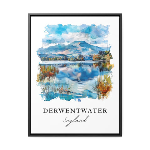Derwentwater Wall Art, Derwentwater England Print, Derwentwater Watercolor, England Gift, Travel Print, Travel Poster, Housewarming Gift
