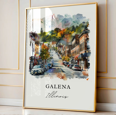 Gelana Illinois Wall Art, Gelana Print, Gelana IL Watercolor, Rawlins Illinois Gift, Travel Print, Travel Poster, Housewarming Gift