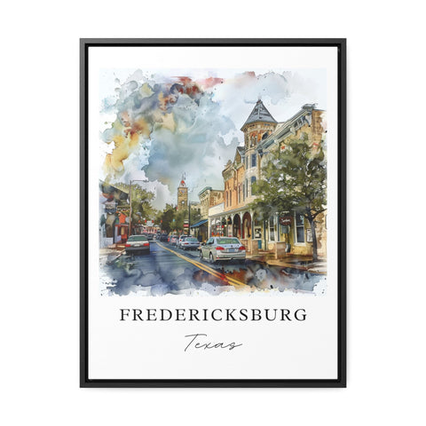Fredericksburg TX Wall Art, Fredericksburg Print, Fredericksburg Watercolor, Texas Gift, Travel Print, Travel Poster, Housewarming Gift