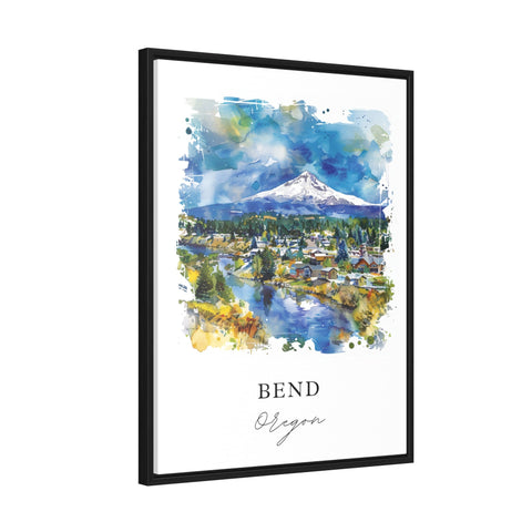 Bend OR Wall Art, Bend Oregon Print, Bend OR Watercolor, Cascade Mountains Gift, Travel Print, Travel Poster, Housewarming Gift