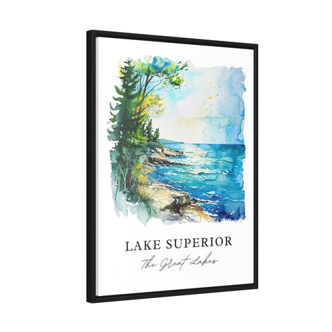Lake Superior Wall Art, Lake Superior Print, Lake Superior Watercolor, Great Lakes Gift, Travel Print, Travel Poster, Housewarming Gift