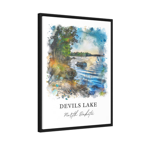Devils Lake ND Wall Art, Devils Lake Print, North Dakota Watercolor, Devils Lake ND Gift, Travel Print, Travel Poster, Housewarming Gift