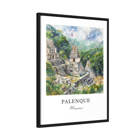 Palenque Wall Art, Palenque Mexico Print, Chiapas MX Watercolor, Palenque Mexico Gift, Travel Print, Travel Poster, Housewarming Gift