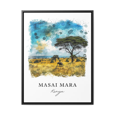 Masai Mara Wall Art, Masai Mara Kenya Print, Kenya Watercolor, Kenya Travel Gift, Travel Print, Travel Poster, Housewarming Gift