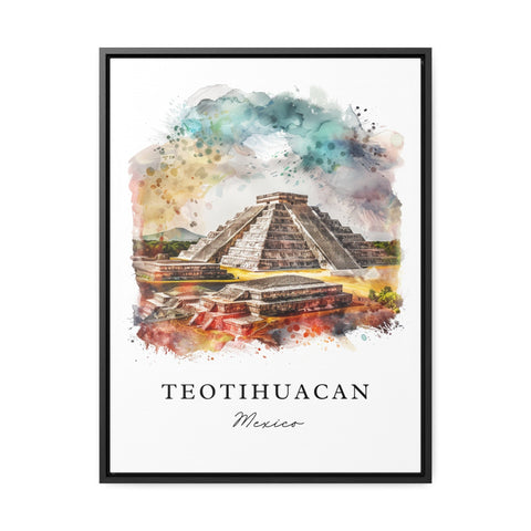 Teotihuacán Wall Art, Teotihuacán MX Print, Teotihuacán Watercolor, Teotihuacán Mexico Gift, Travel Print, Travel Poster, Housewarming Gift