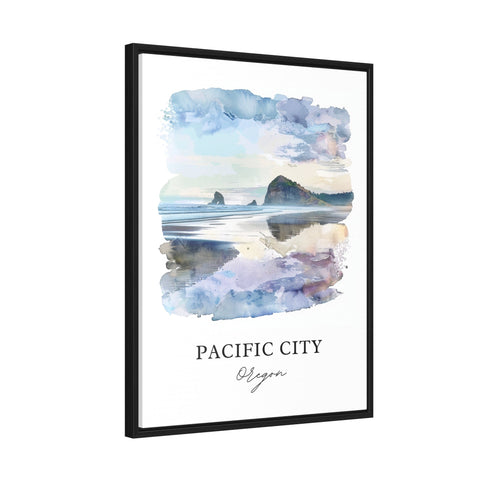 Pacific City OR Wall Art, Pacific City Oregon Print, Pacific City Beach Watercolor, Tillamook OR Gift, Travel Print, Oregon Poster
