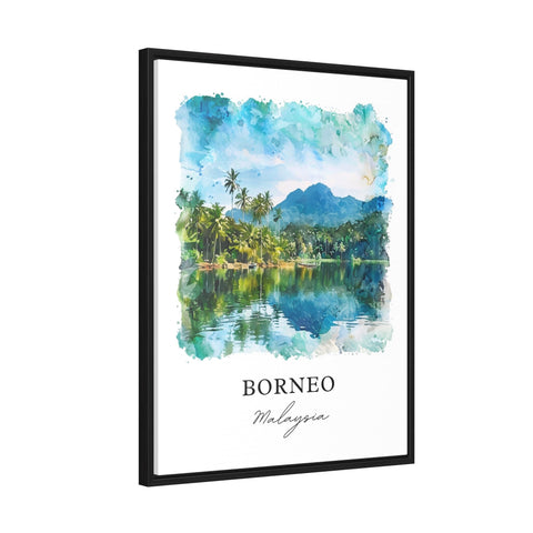 Borneo Wall Art, Borneo Malaysia Print, Borneo Watercolor, Sabah Malaysia Gift, Travel Print, Travel Poster, Housewarming Gift